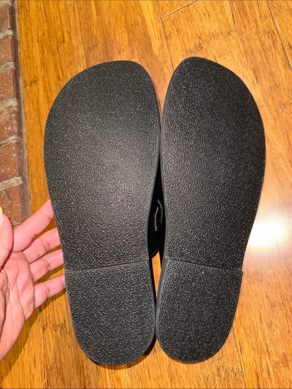 Men's Black Leather Slip-On Mule with Buckle Accent